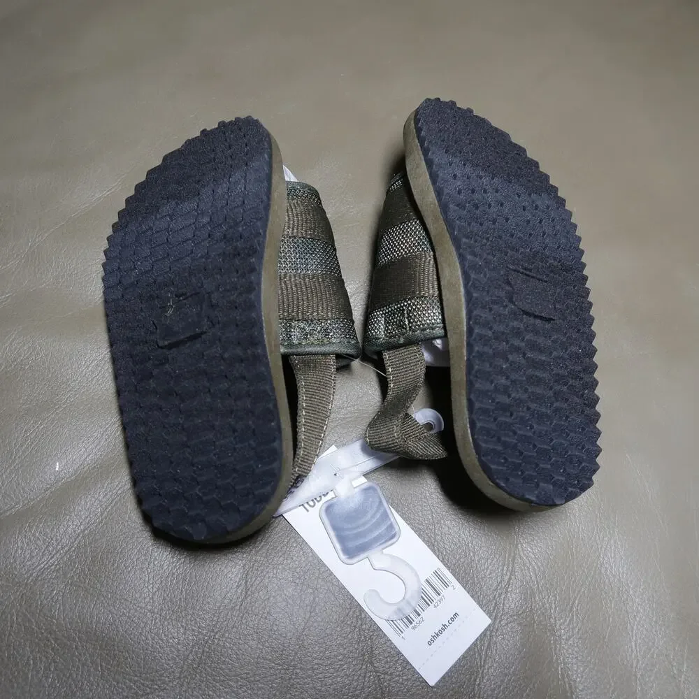 OshKosh B'Gosh Oliver Sandals Olive Army Green Toddler Size 10 NWT Strappy